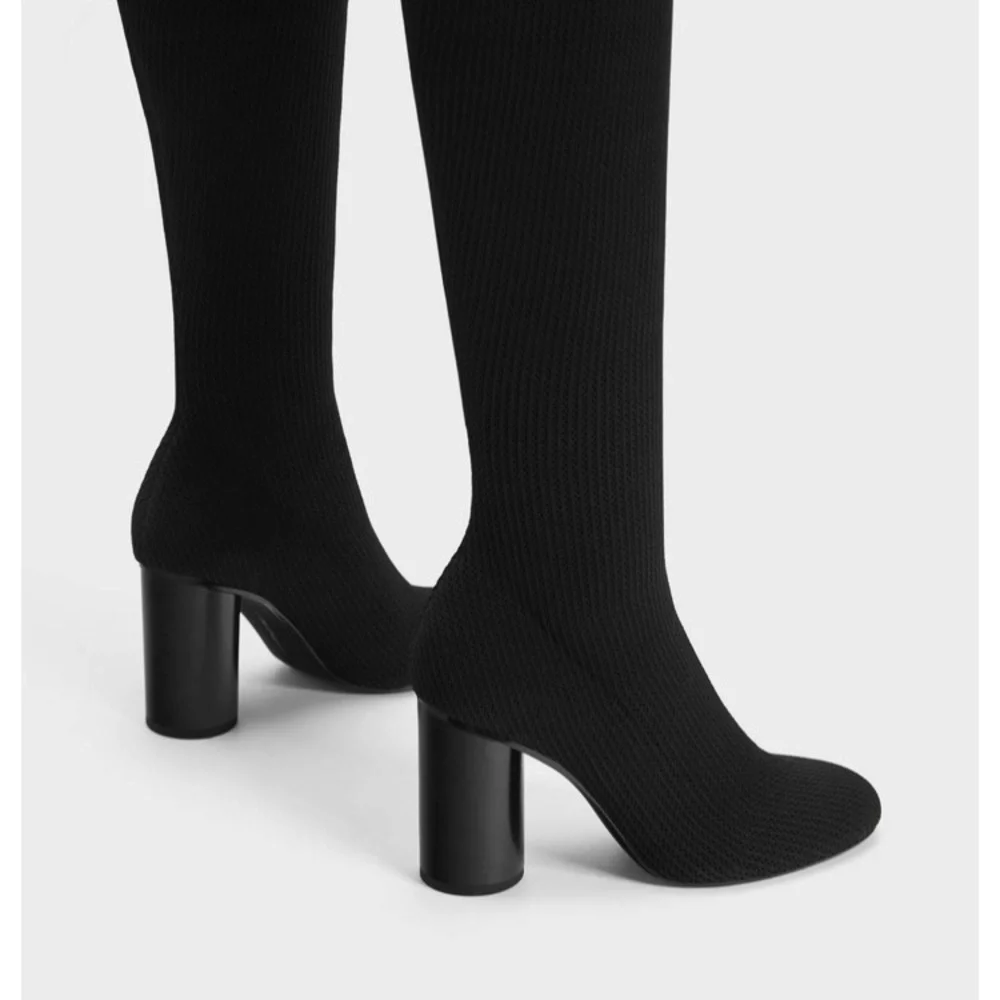 NWT! BERSHKA stretch fabric over the knee boots